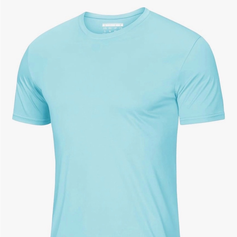 Light Blue Short Sleeve Quick Dry Workout Tee/Rash Guard